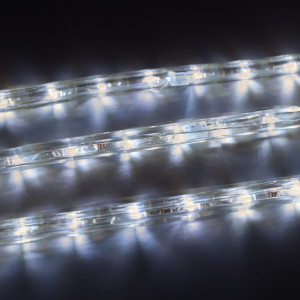 Дюралайт светодиодный 2-х проводной, диаметр 13 мм., 24В, холодные белые LED лампы 36 шт на 1 м., бухта 100 м., статика, Teamprof (TPF-DL-2WH-100-24-W)
