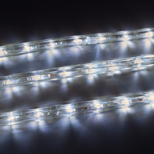 Дюралайт светодиодный 2-х проводной, диаметр 13 мм., 24В, холодные белые LED лампы 36 шт на 1 м., бухта 100 м., статика, Teamprof (TPF-DL-2WH-100-24-W)