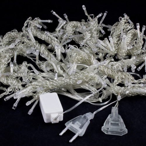 Занавес с мерцающим диодом 2*2 м., 220V, 240 зеленых LED ламп, прозрачный провод, Winner Light (G.03.5T.240+) в Санкт-Петербурге