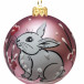 Стеклянный шар Крольчонок 65 мм., в подарочной упаковке, Коломеев (КУ-65-224218)
