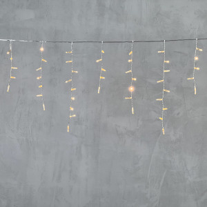Светодиодная бахрома с колпачком 4,9*0,5 м., 189 экстра теплых белых LED ламп, прозрачный провод ПВХ, IP65, Beauty Led (PIL189CAP-10-2EWW)