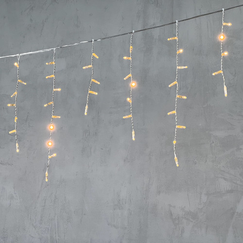 Светодиодная бахрома с колпачком 4,9*0,5 м., 189 экстра теплых белых LED ламп, прозрачный провод ПВХ, IP65, Beauty Led (PIL189CAP-10-2EWW) в Санкт-Петербурге