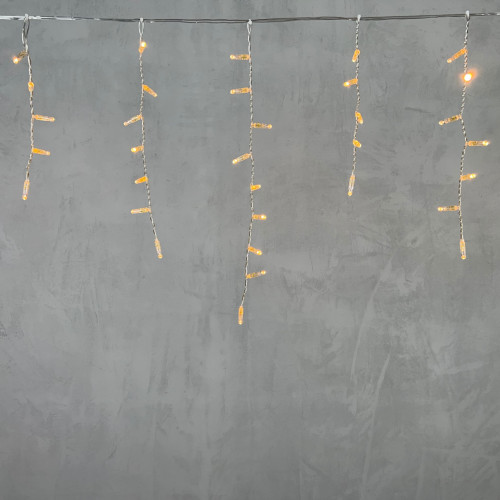 Светодиодная бахрома с колпачком 4,9*0,5 м., 189 экстра теплых белых LED ламп, прозрачный провод ПВХ, IP65, Beauty Led (PIL189CAP-10-2EWW) в Санкт-Петербурге