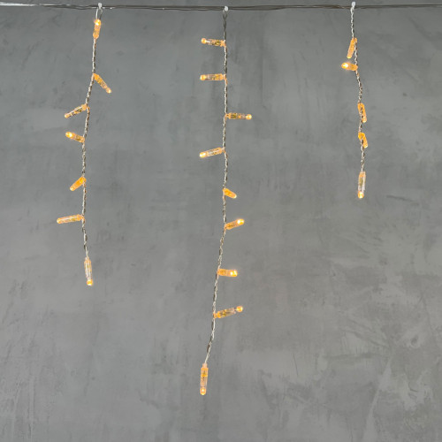 Светодиодная бахрома с колпачком 4,9*0,5 м., 189 экстра теплых белых LED ламп, прозрачный провод ПВХ, IP65, Beauty Led (PIL189CAP-10-2EWW) в Санкт-Петербурге