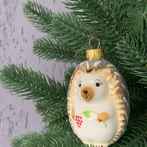 Елочное украшение Ежик с малиной, стекло, Витус (А380)