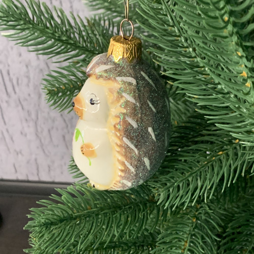 Елочное украшение Ежик с малиной, стекло, Витус (А380)