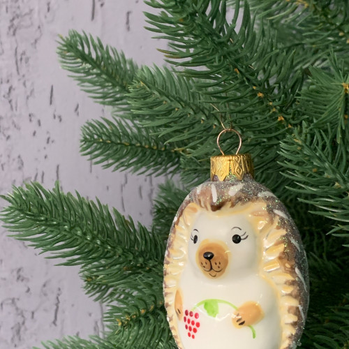 Елочное украшение Ежик с малиной, стекло, Витус (А380)