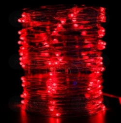 Светодиодная гирлянда нить Роса 10 м., 12V, 100 красных LED ламп, Beauty Led (Rosa 100-10-R)
