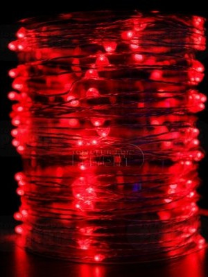 Светодиодная гирлянда нить Роса 10 м., 12V, 100 красных LED ламп, Beauty Led (Rosa 100-10-R)