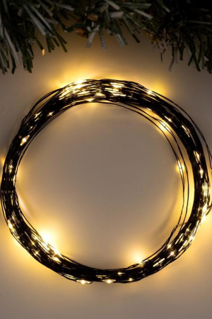 Гирлянда нить-роса 10 м., IP20, чёрная нить, 100 теплых белых LED, 12 В, Luazon Lighting (5198367) 