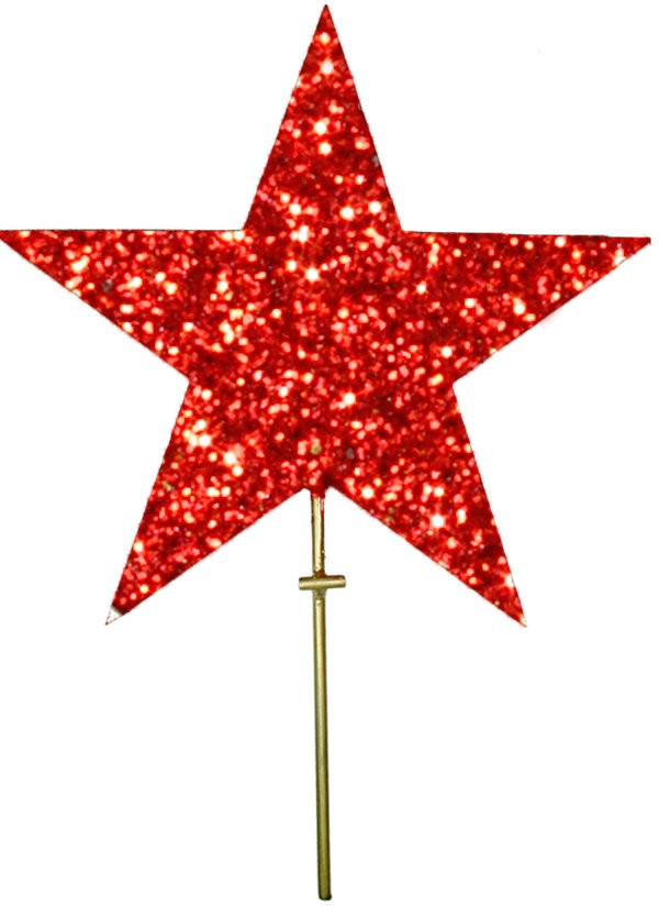 Макушка звезда 30 см., красный, УКРАШЕНИЕ ДЛЯ ВЫСОТНОЙ ЕЛКИ (MZ-300RED) в Казани