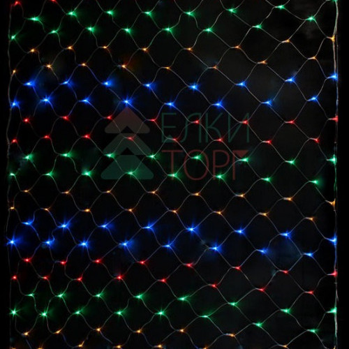 Светодиодная сетка с контроллером 2*3 м., 384 разноцветных LED ламп, прозрачный ПВХ, LTC (NTL384C-10-2M)