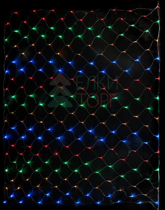 Светодиодная сетка с контроллером 2*3 м., 384 разноцветных LED ламп, прозрачный ПВХ, Beauty Led (NTL384C-10-2M) в Белгороде