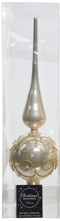 Макушка на елочку Завиток 31 см, жемчуг, стекло, KAEMINGK (173325/1)