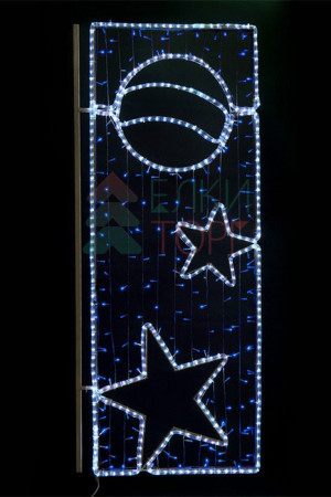 Светодиодная консоль Праздник, 72*160 см., синие LED лампы, прозрачный силикон, Beauty Led (SKL1-2B)  