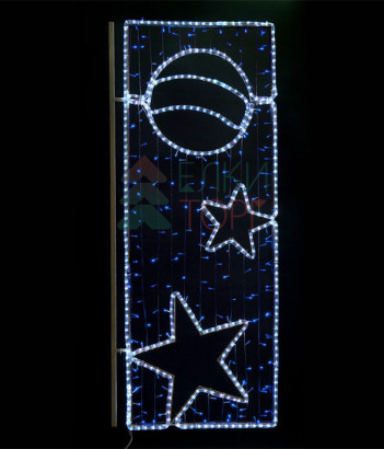 Светодиодная консоль Праздник, 72*160 см., синие LED лампы, прозрачный силикон, Beauty Led (SKL1-2B)  
