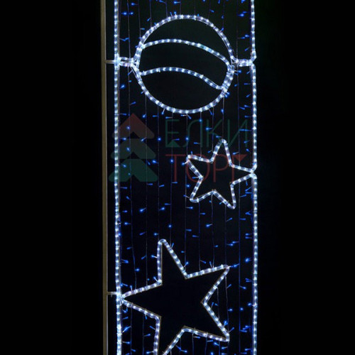 Светодиодная консоль Праздник, 72*160 см., синие LED лампы, прозрачный силикон, Beauty Led (SKL1-2B)  