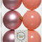 Набор пластиковых шаров Парис 80 мм, карамельно-розовый, 6 шт, Kaemingk (022024)