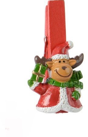 Комплект декоративных прищепок Лось 2*4,5 см, 8 шт, Kaemingk (535633/3)