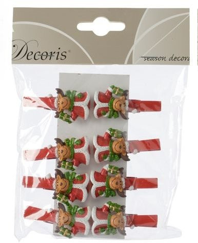 Комплект декоративных прищепок Лось 2*4,5 см, 8 шт, Kaemingk (535633/3)