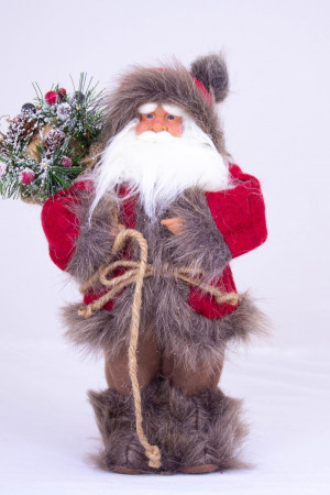 Санта-клаус в красно-сером костюме, h-33 см (C21-121294)