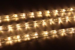  Дюралайт светодиодный 2-х проводной, диаметр 13 мм., 24В, теплые белые LED лампы 36 шт на 1 м., бухта 100 м., статика, Teamprof (TPF-DL-2WH-100-24-WW)