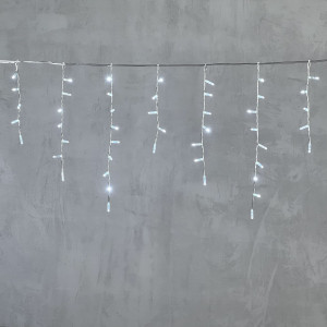 Светодиодная бахрома с колпачком 4,9*0,5 м., 189 белых LED ламп, прозрачный провод ПВХ, IP65, Beauty Led (PIL189CAP-10-2W)