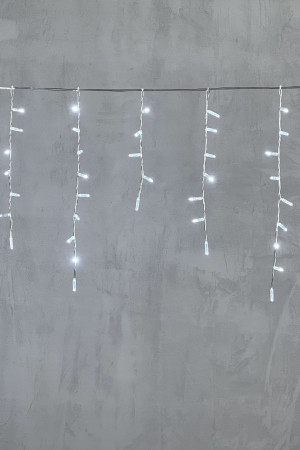 Светодиодная бахрома с колпачком 4,9*0,5 м., 189 белых LED ламп, прозрачный провод ПВХ, IP65, Beauty Led (PIL189CAP-10-2W)
