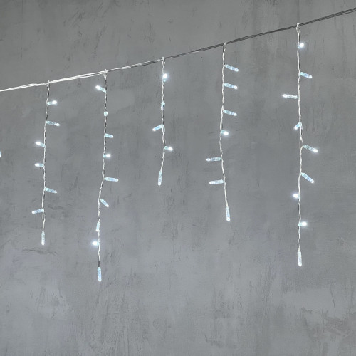 Светодиодная бахрома с колпачком 4,9*0,5 м., 189 белых LED ламп, прозрачный провод ПВХ, IP65, Beauty Led (PIL189CAP-10-2W) в Санкт-Петербурге