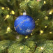 Стеклянный шар С Новым годом 80 мм., синий, стекло, Ёлочка (С89/3)