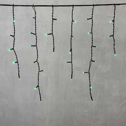 Светодиодная бахрома 4,9*0,5 м., 240 зеленых LED ламп, черный провод ПВХ, Beauty Led (PIL240-11-2G) в Санкт-Петербурге