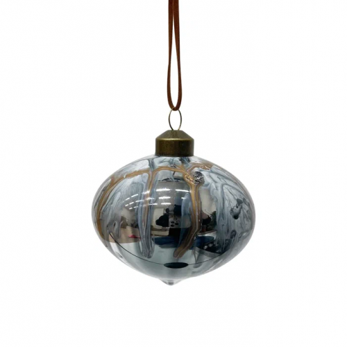 Набор стеклянных украшений Акварель 80 мм., темно-серый, 9 шт., Christmas DeLuxe (13074)