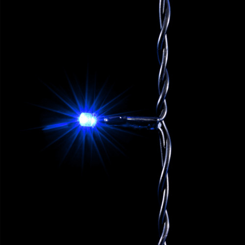 Светодиодный занавес 2*2 м., 400 синих LED ламп, черный провод ПВХ, LTC (PCL402-11-2B)