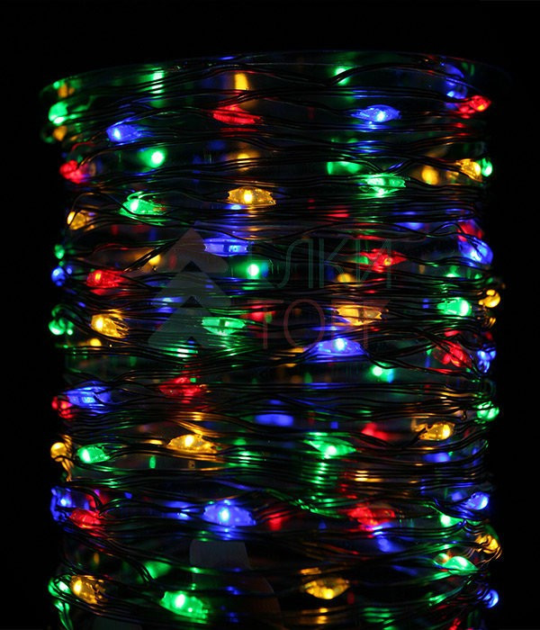 Светодиодная гирлянда нить Роса 10 м., 12V, 100 разноцветных LED ламп, Beauty Led (Rosa 100-10-M)
