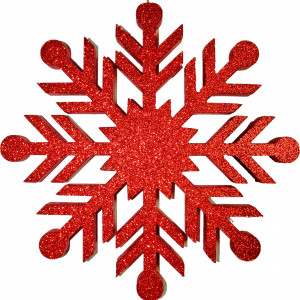 Снежинка из пенофлекса Резная 300 мм., красный, ПромЕлка (CP-300RED)