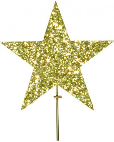 Макушка звезда 30 см., золото, УКРАШЕНИЕ ДЛЯ ВЫСОТНОЙ ЕЛКИ (MZ-300GOLD)