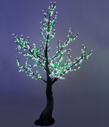 Светодиодная флористика дерево Сакура 2,5 м., 220V, 960 холодных белых LED ламп, черный провод, Beauty Led (SN-S864L)
