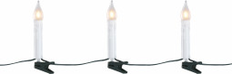 Светодиодная гирлянда в форме свечи 7,5 м., 220 V., 16 LED ламп теплого свечения, зеленый ПВХ, Kaemingk (490778)