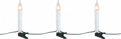 Светодиодная гирлянда в форме свечи 7,5 м., 220 V., 16 LED ламп теплого свечения, зеленый ПВХ, Kaemingk (490778)