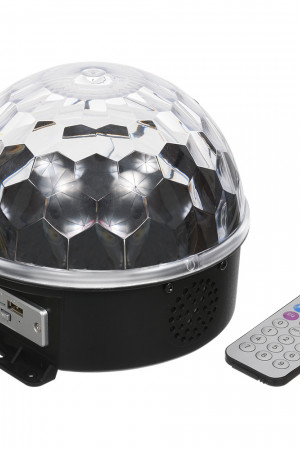 Светодиодный шар Диско 6 разноцветных ламп, 18*18*15 см., 220В, MP3, USB, SD, пульт, Vegas (55106)