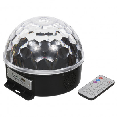 Светодиодный шар Диско 6 разноцветных ламп, 18*18*15 см., 220В, MP3, USB, SD, пульт, Vegas (55106)