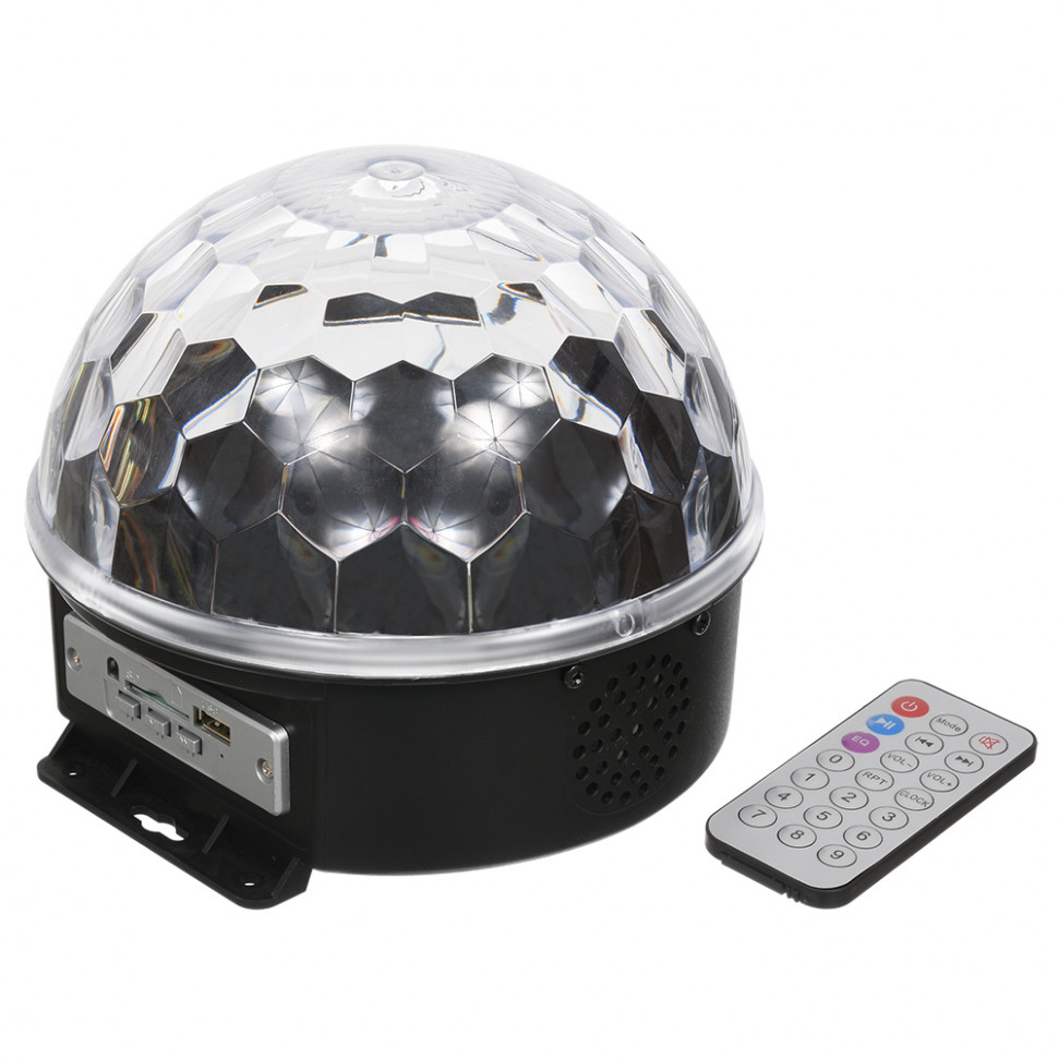 Светодиодный шар Диско 6 разноцветных ламп, 18*18*15 см., 220В, MP3, USB, SD, пульт, Vegas (55106) в Уфе