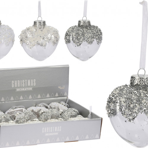 Набор пластиковых украшений Сердце Снежной Королевы 100 мм., 12 шт., Koopman (CAA126390) 