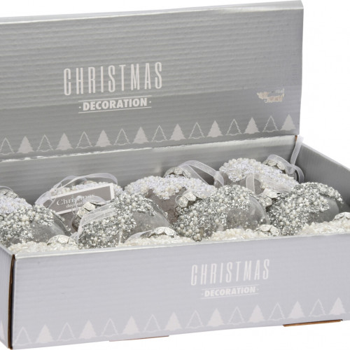 Набор пластиковых украшений Сердце Снежной Королевы 100 мм., 12 шт., Koopman (CAA126390) 