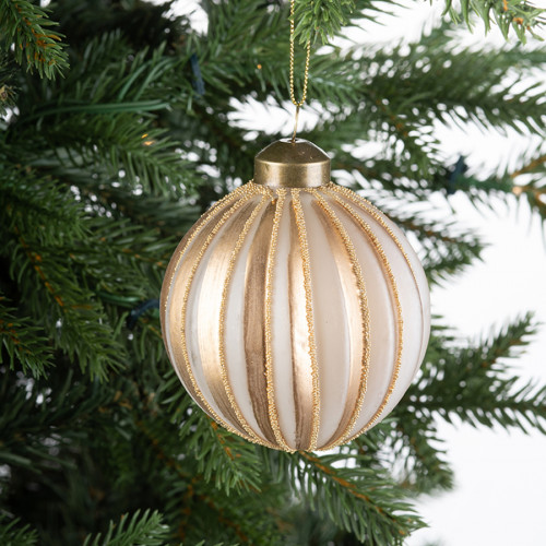 Винтажный стеклянный шар Зефир в карамели 8 см., 1 шт., Karlsbach (13129)