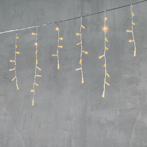 Светодиодная бахрома с колпачком 4,9*0,5 м., 189 желтых LED ламп, прозрачный провод ПВХ, IP65, LTC (PIL189CAP-10-2Y) в Санкт-Петербурге