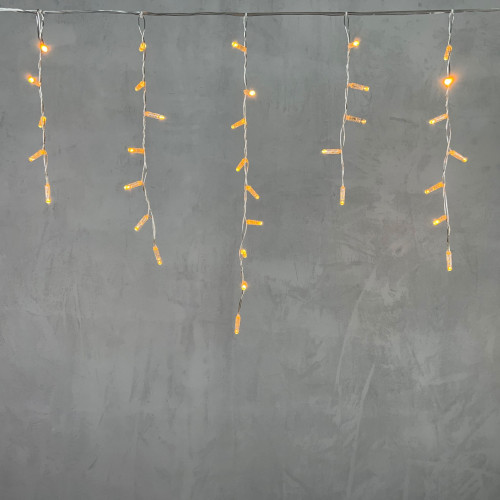 Светодиодная бахрома с колпачком 4,9*0,5 м., 189 желтых LED ламп, прозрачный провод ПВХ, IP65, LTC (PIL189CAP-10-2Y) в Санкт-Петербурге