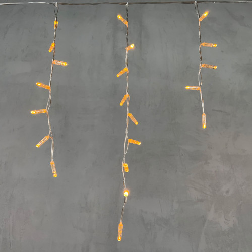 Светодиодная бахрома с колпачком 4,9*0,5 м., 189 желтых LED ламп, прозрачный провод ПВХ, IP65, LTC (PIL189CAP-10-2Y) в Санкт-Петербурге