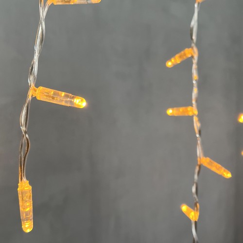 Светодиодная бахрома с колпачком 4,9*0,5 м., 189 желтых LED ламп, прозрачный провод ПВХ, IP65, LTC (PIL189CAP-10-2Y) в Санкт-Петербурге
