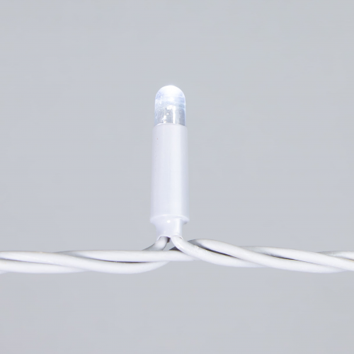 Светодиодная нить 10 м., 24 В, 100 LED, холодный белый, серый провод каучук, LTC (ECO100-5-1W)